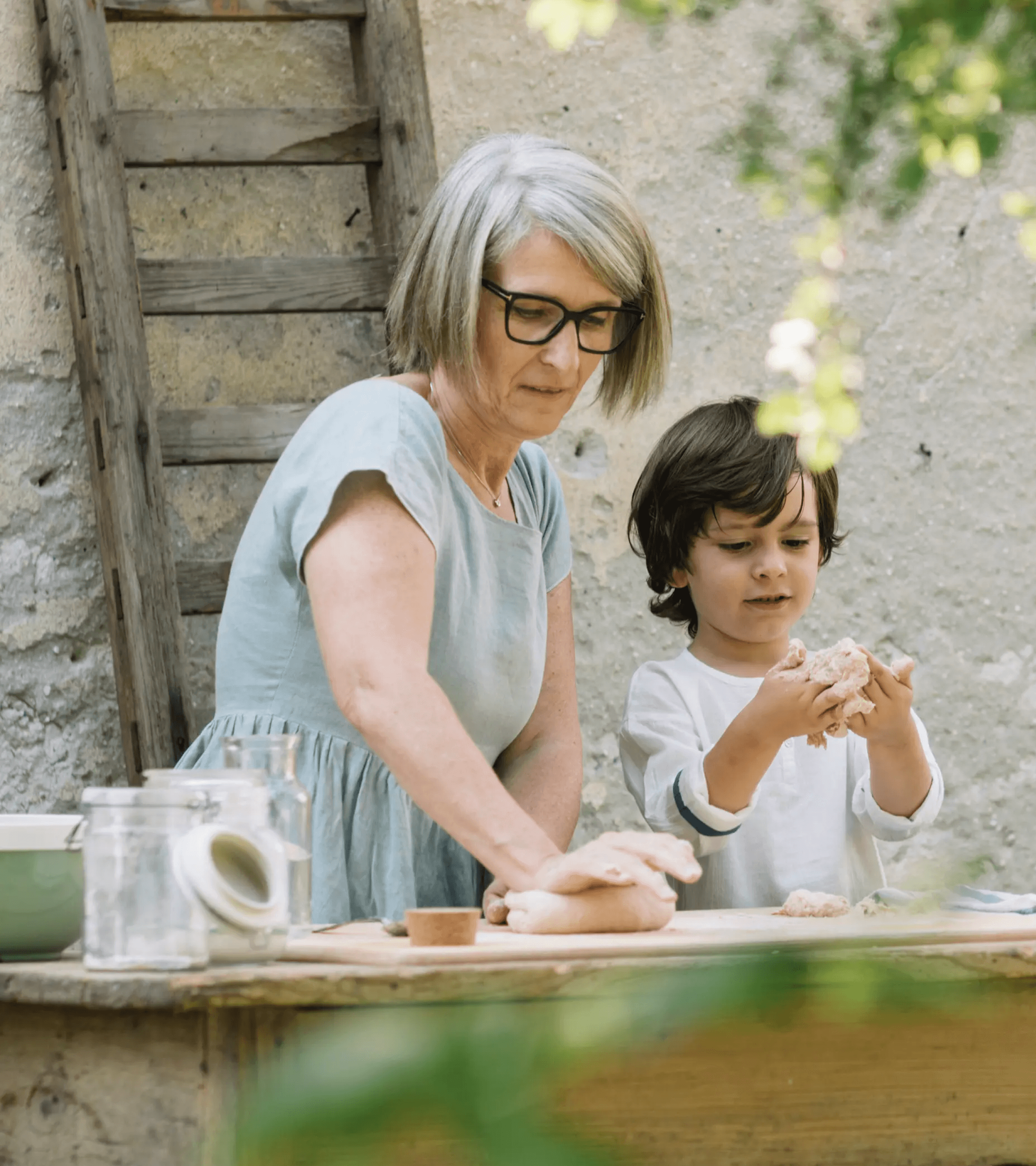 Woman Kneading Dough