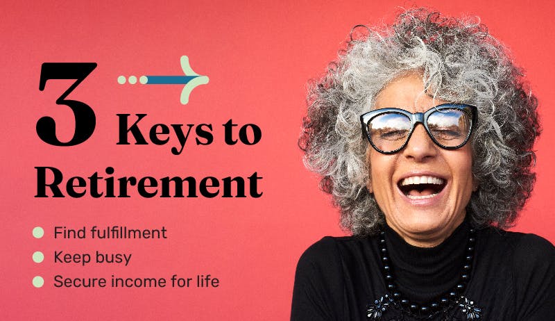 Illustrative image of the 3 Keys to Retirement article. Image: A woman smiling